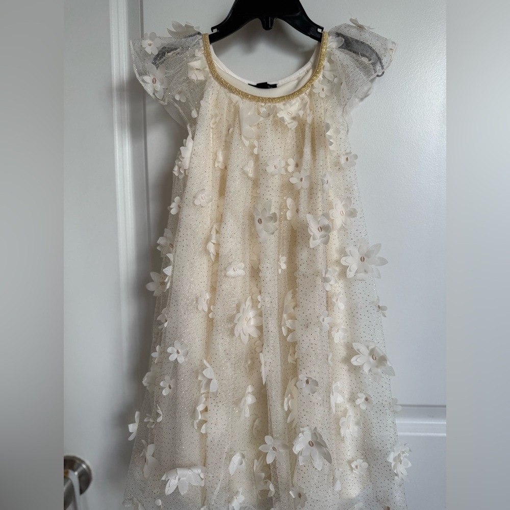 Nordstrom Zunie Dress with 3d flowers for girls size 6
